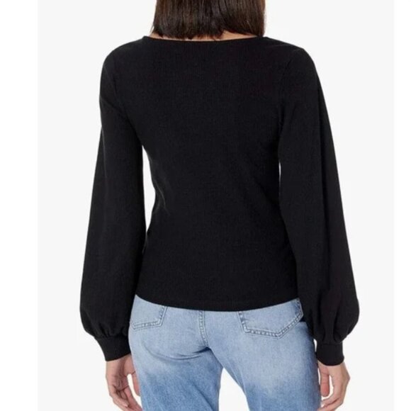 NWT The Drop @lucyswhims Square Neck Balloon Sleeve Ribbed Top, L - Picture 2 of 11